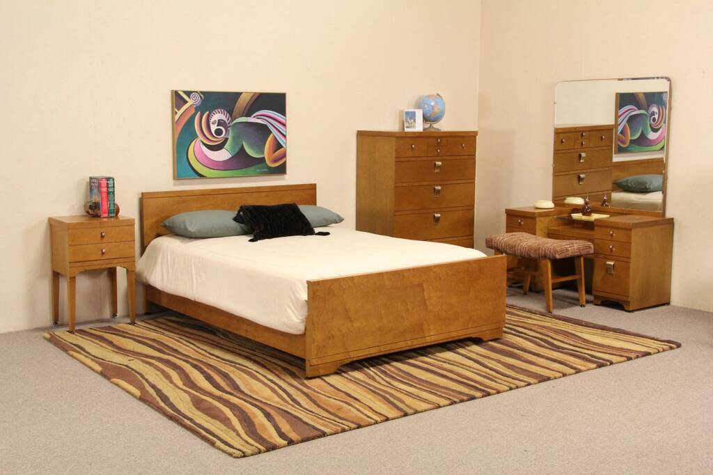 1950s rock maple cowboy bedroom furniture set