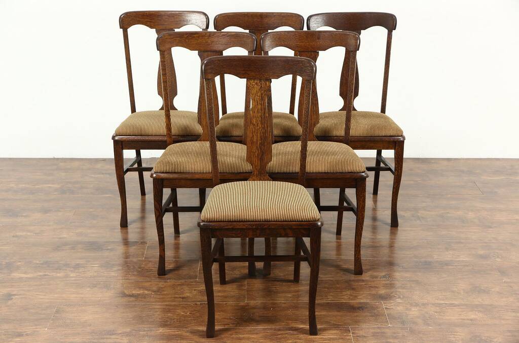Antique Quarter Sawn Oak Dining Room Chairs