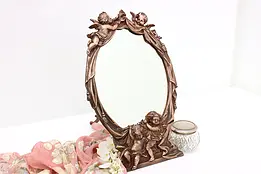 Victorian Design Cast Iron Dresser or Table Mirror, Cherubs #45693