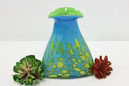 Blue & Green Vintage Blown Art Glass Flower Vase #49229