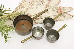 Set of 4 Miniature Farmhouse Copper Pans, Bazar Francais #46268