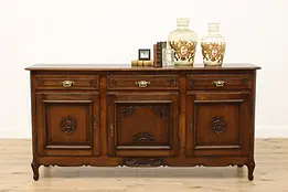 Country French Antique Carved Oak Buffet, Server, TV Console #48718