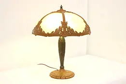 Art Nouveau Antique Stained Glass Table or Desk Lamp, Miller #49376