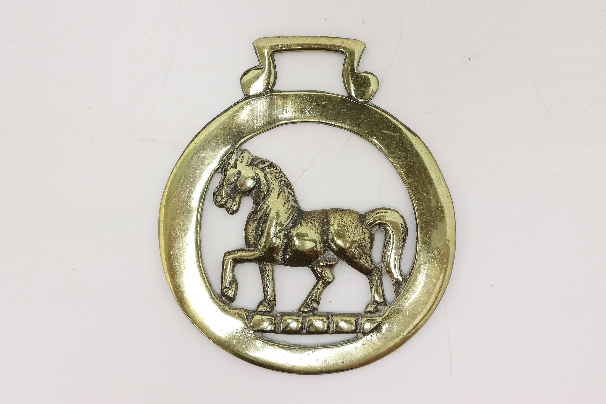 Vintage Brass Horse Harness Horse Medallion