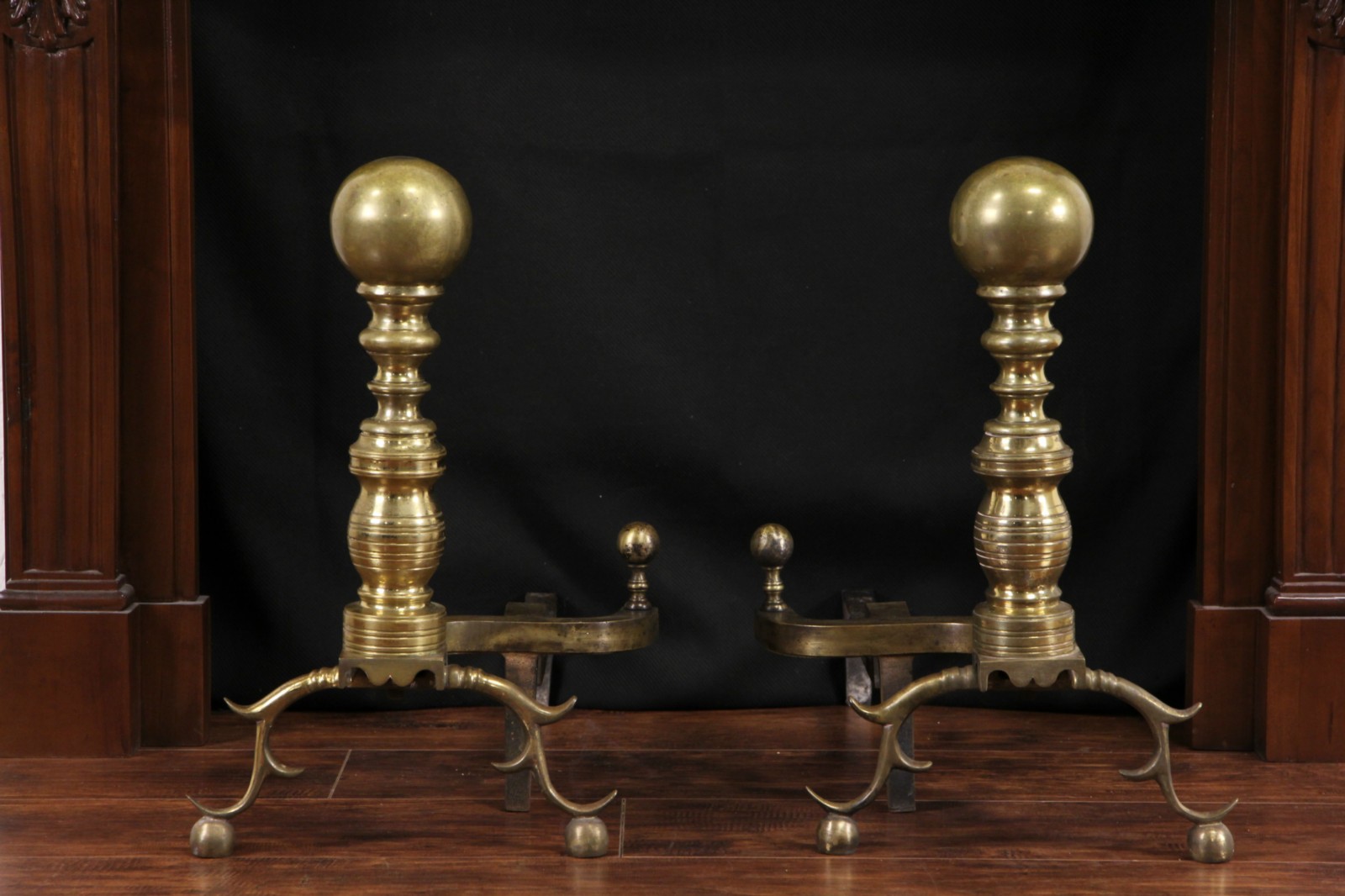 Pair of Harvin Company Brass Andirons