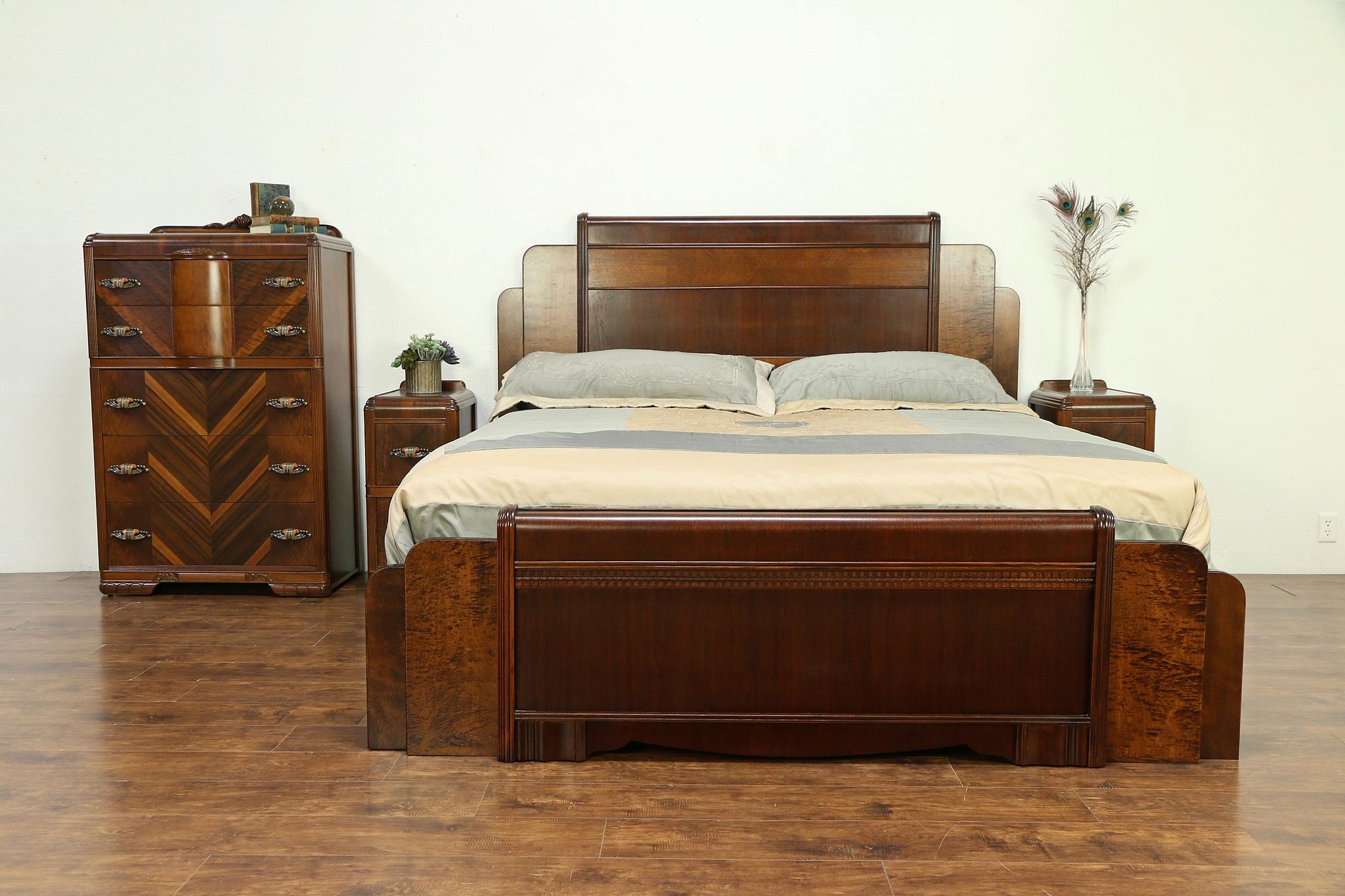 1930's oak art deco bedroom furniture