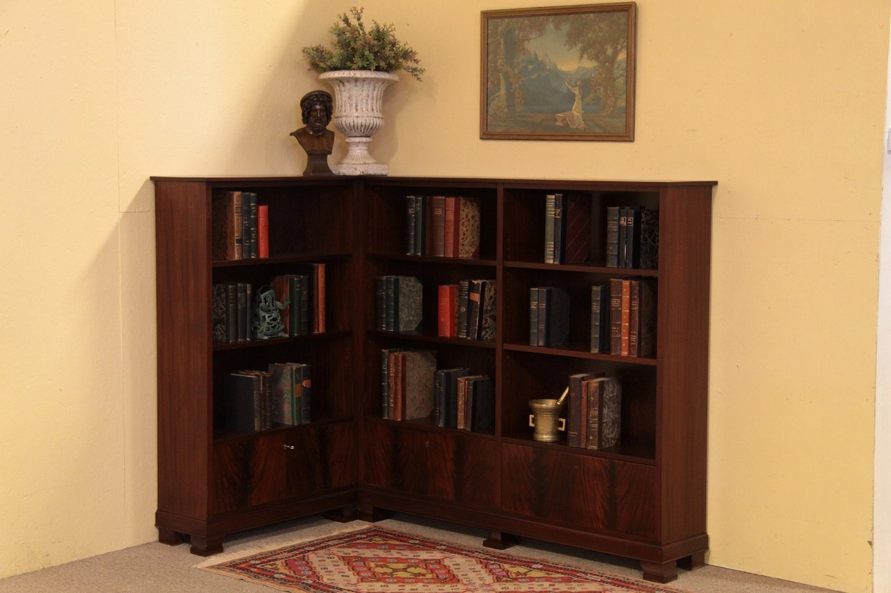 Mahogany store corner bookcase