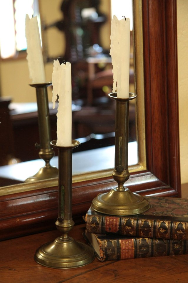 Antique Brass Push-Up Candlesticks