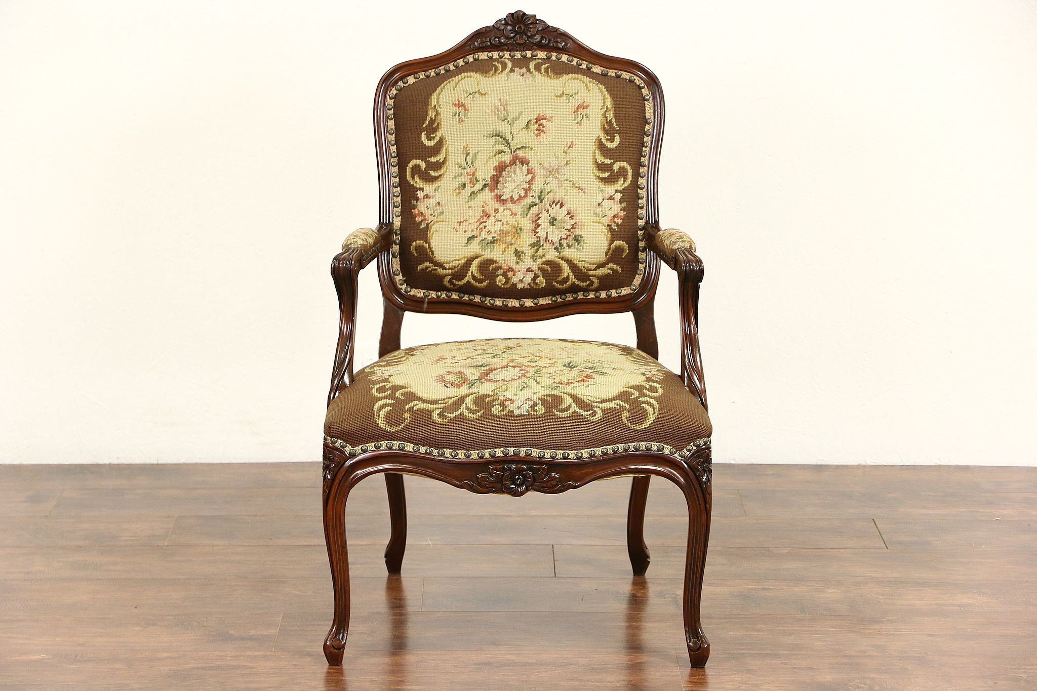 18th Century French Armchair Fauteuil Louis XV-XIV Tapestry Needlepoin –  Stahl Antiques
