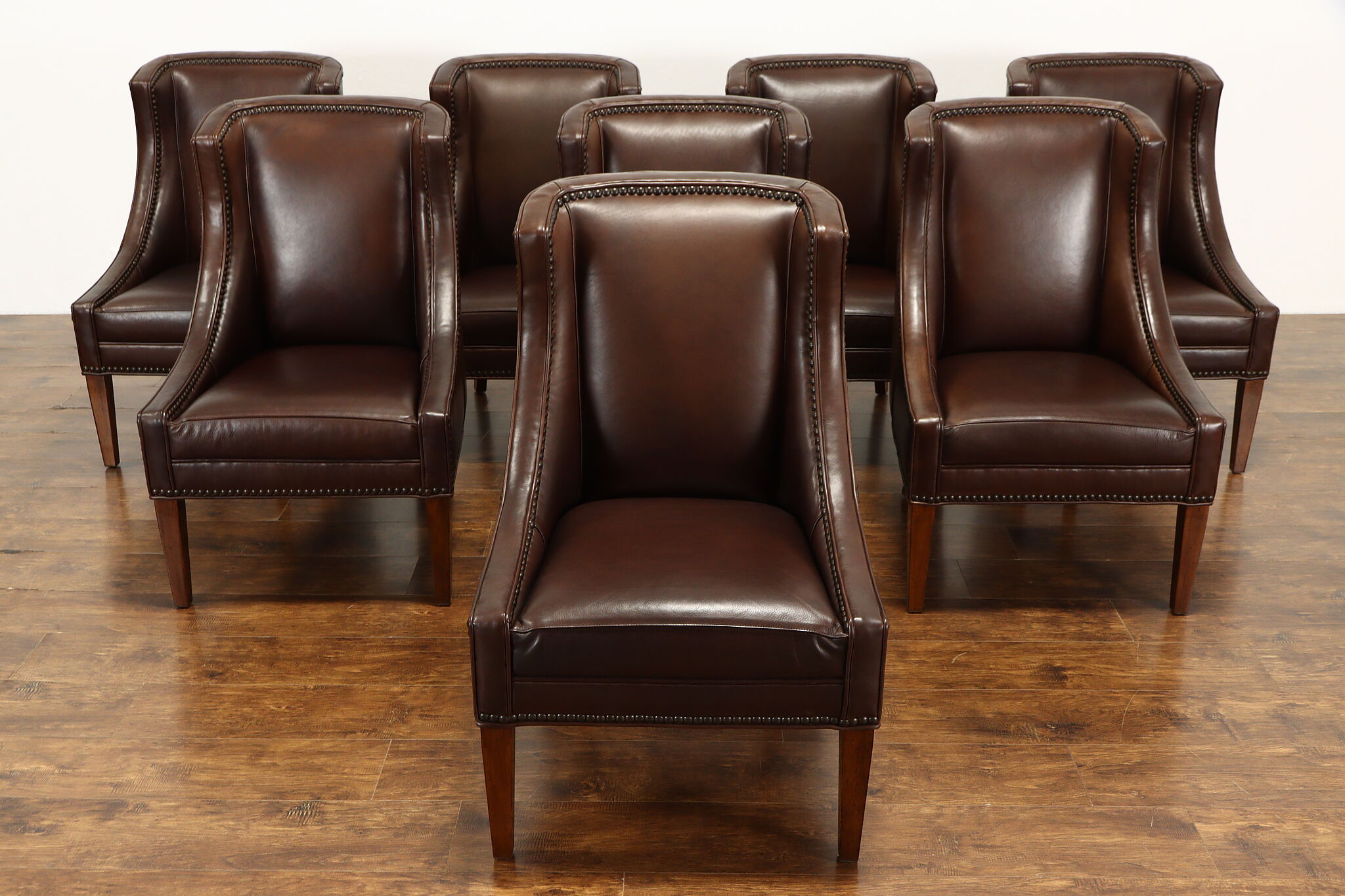 Nailhead Dining Room Chairs Leather Gray