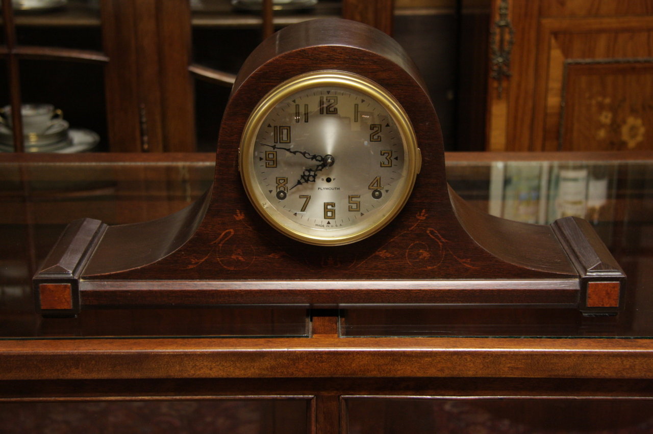 Vintage Plymouth Tambour Mantle Clock
