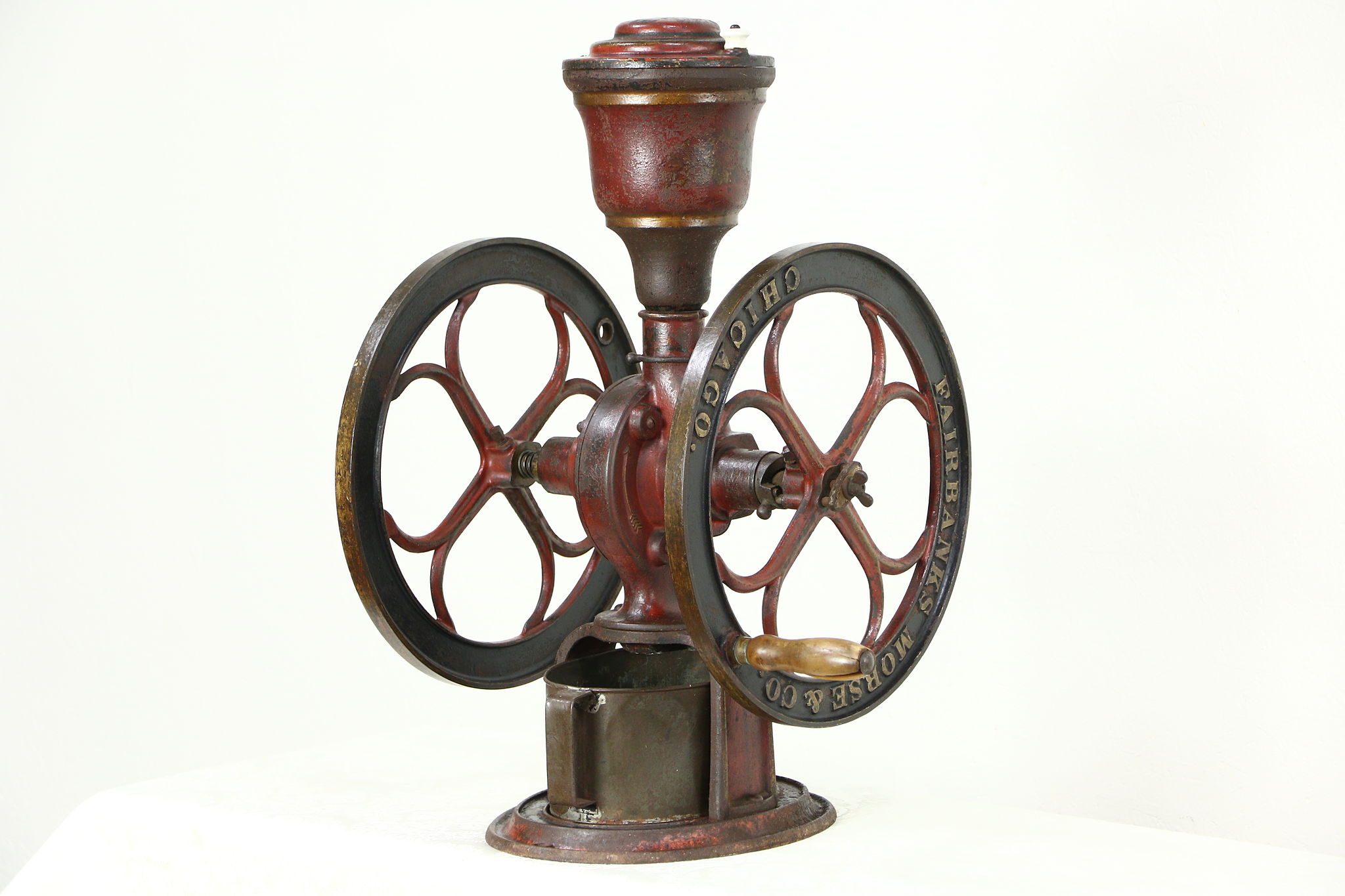 Antique N2 Coffee Grinder LARGE One Wheel Mill C 1890 Koffiemolen