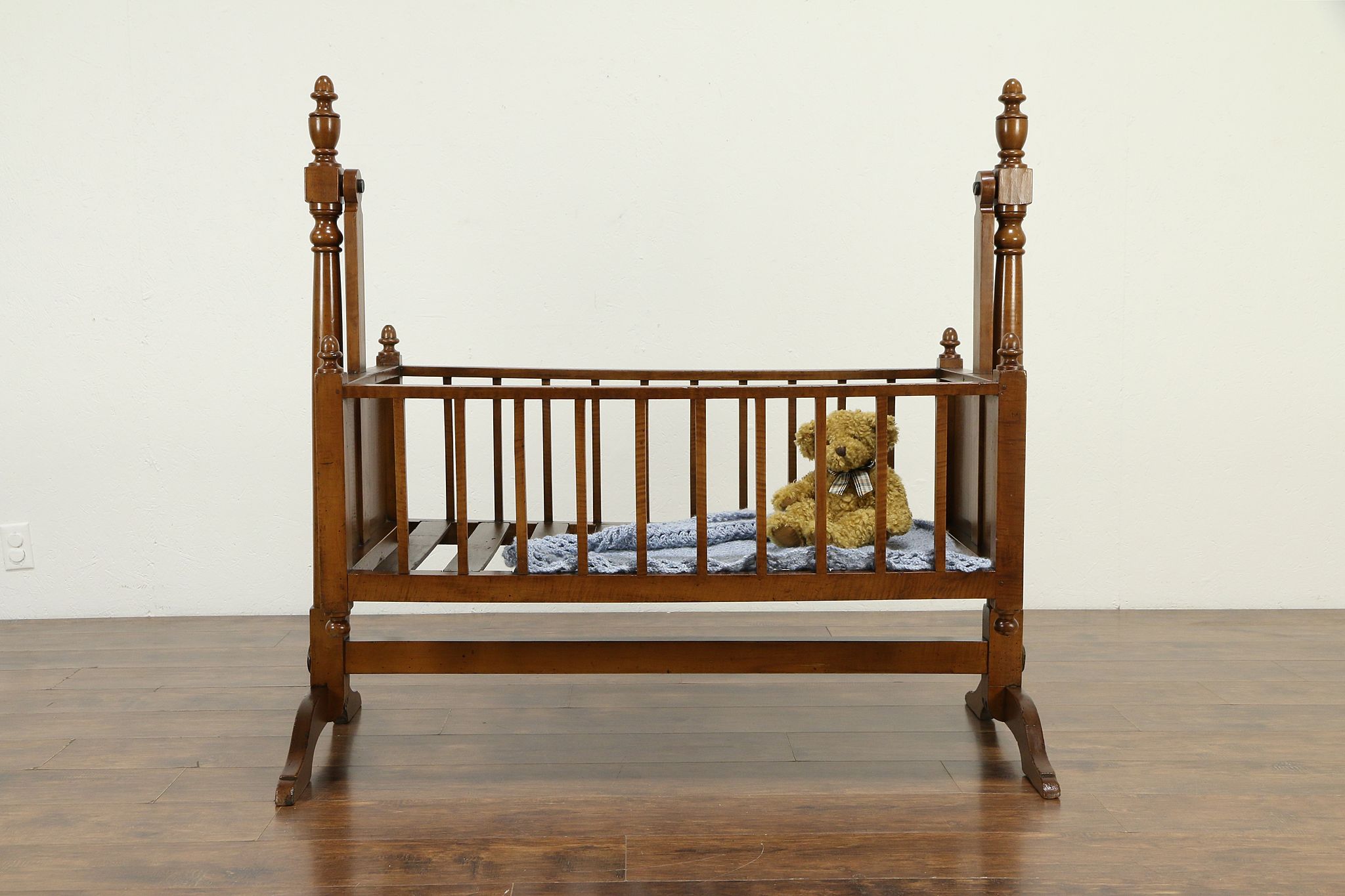 antique wooden baby cradle
