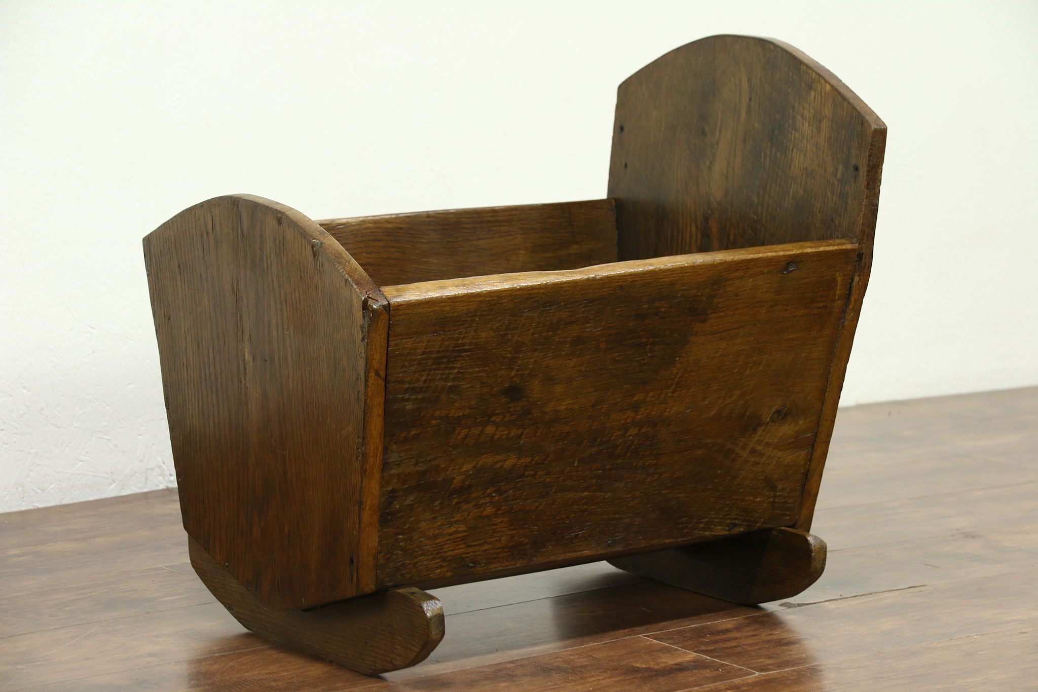 primitive antique wooden baby cradle