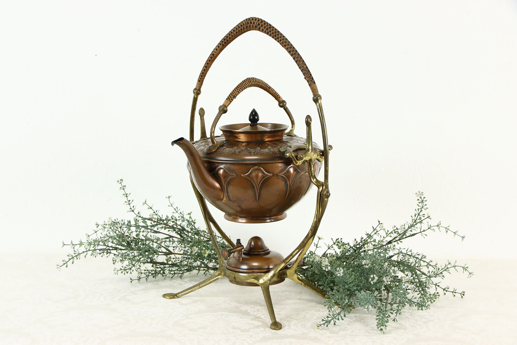 Vintage Brass Tea Pot, Jug with Handle Brass Art Nouveau - 3 1/2x7