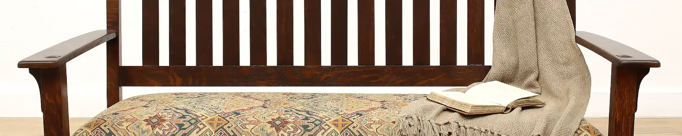 Antique Arts & Crafts Mission Oak Hall Bench