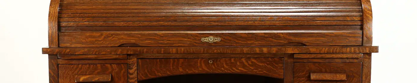 Arts & Crafts Mission Oak Antique Craftsman Roll Top Desk