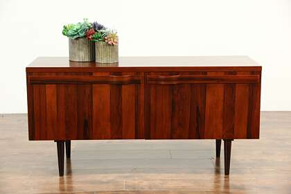 antique console wood finish