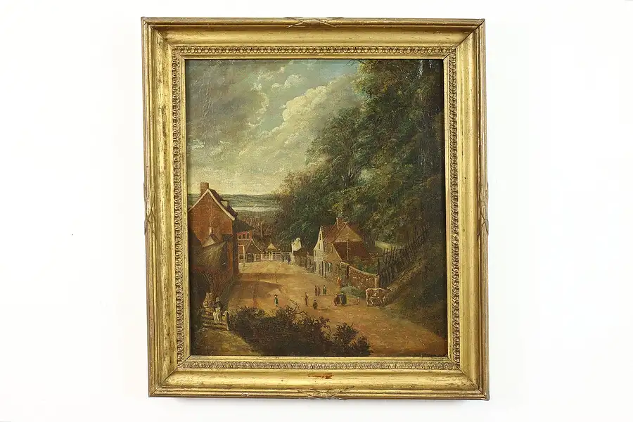 Main image of Westerfield Gate Antique 1824 Georgian English Oil Painting, Cobbold 24"