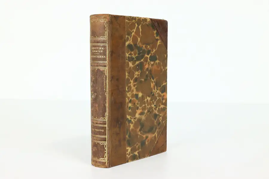 Main image of Vintage Leatherbound Book The Kreutzer Sonata in Swedish, Leo Tolstoy