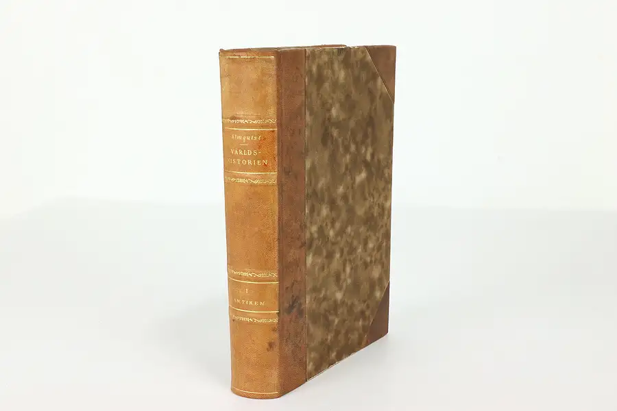 Main image of Leatherbound Antique Book Ancient World History in Swedish, Almquist