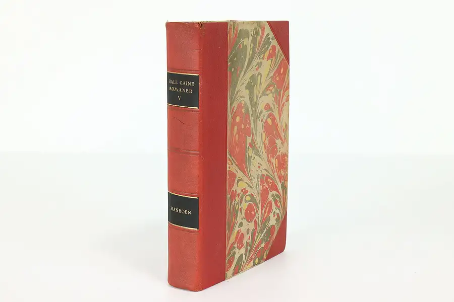 Main image of Vintage Leatherbound Book The Manxman in Swedish, Hall Caine