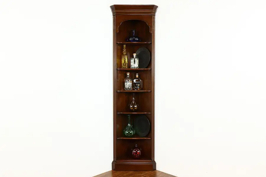 Main image of Traditional Vintage Cherry China or Display Corner Cabinet, Ethan Allen