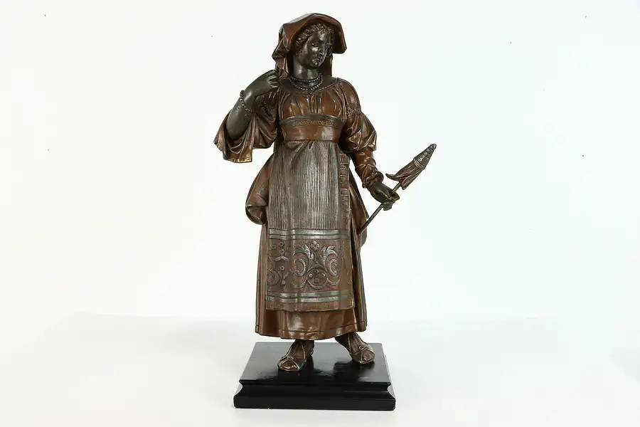 Main image of Victorian Antique Statue of an Italian Lady, Ceremonial Dress & Scepter