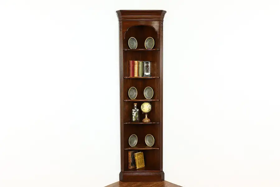 Main image of Traditional Vintage Cherry China or Display Corner Cabinet, Ethan Allen