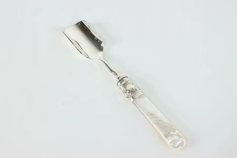 Main image of Traditional Silverplate Antique Pearl Handle Cheese or Marrow Scooper