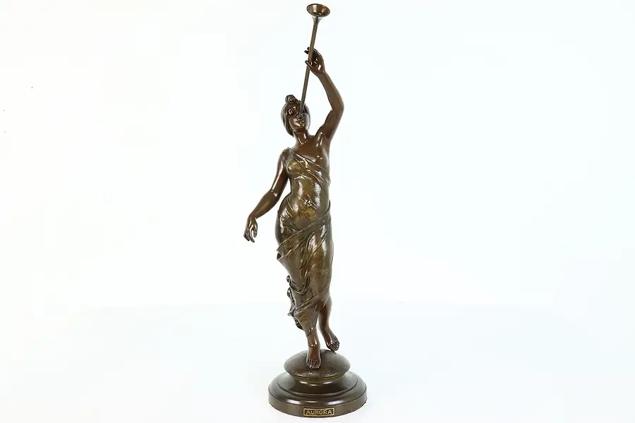 Main image of Art Nouveau Antique Patinated Sculpture, Aurora Dawn Goddess