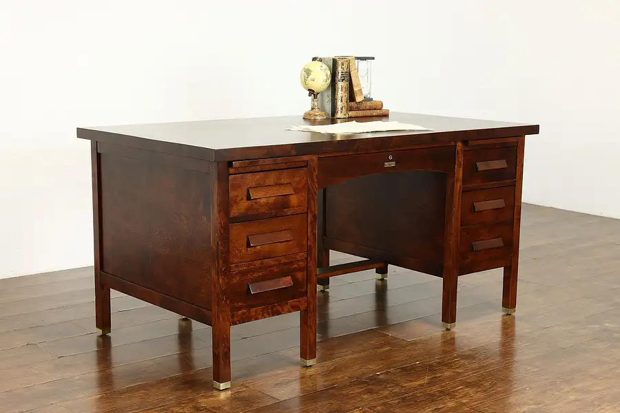 Main image of Traditional Craftsman Antique Cherry & Birch Office or Library Desk