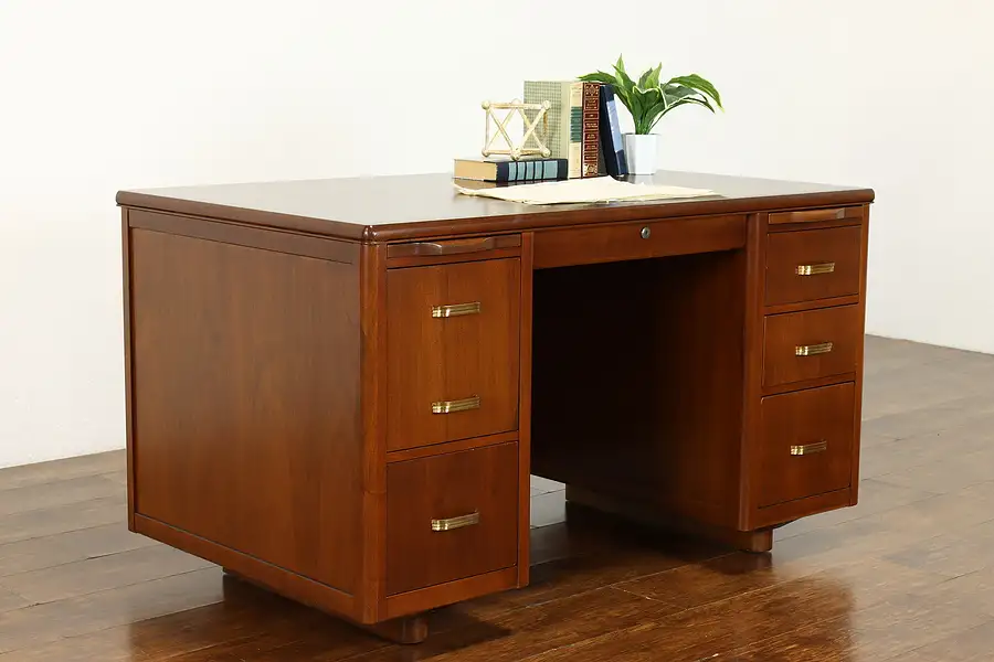 Main image of Midcentury Modern 1950s Vintage Walnut Office or Library Desk, Leopold