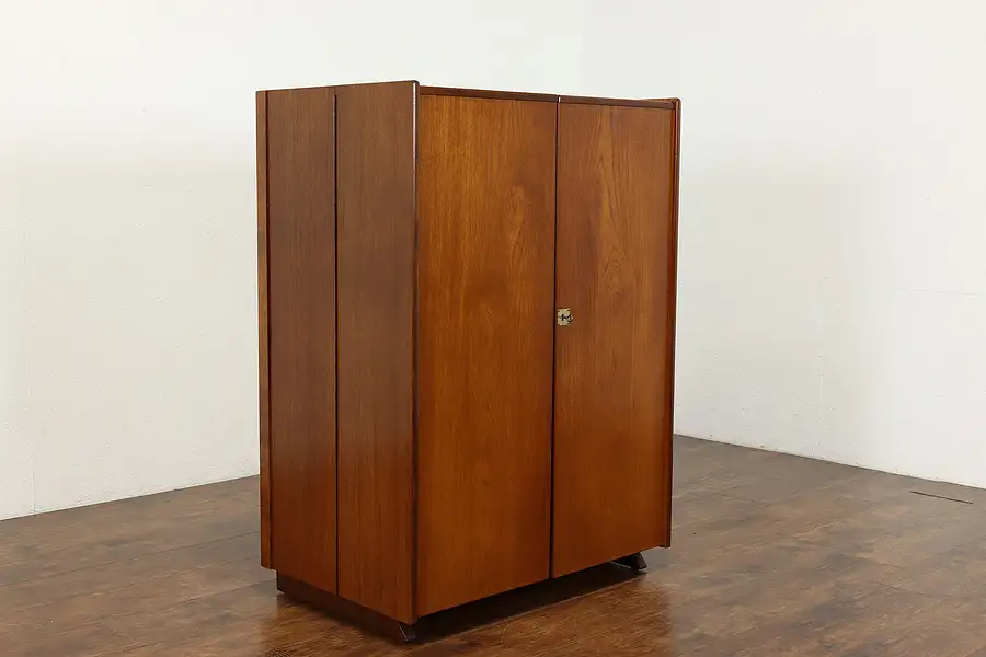 Main image of Midcentury Modern Teak Vintage Office or Library Cabinet Desk