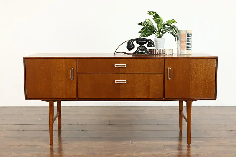 Main image of Midcentury Modern Vintage Mahogany English Credenza, Server, TV Console