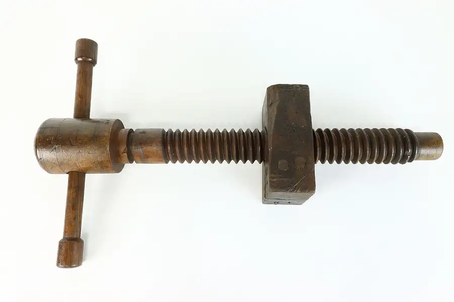 Main image of Farmhouse Industrial Salvage Antique Bench Vise Screw Clamp, Ohio Tool Co