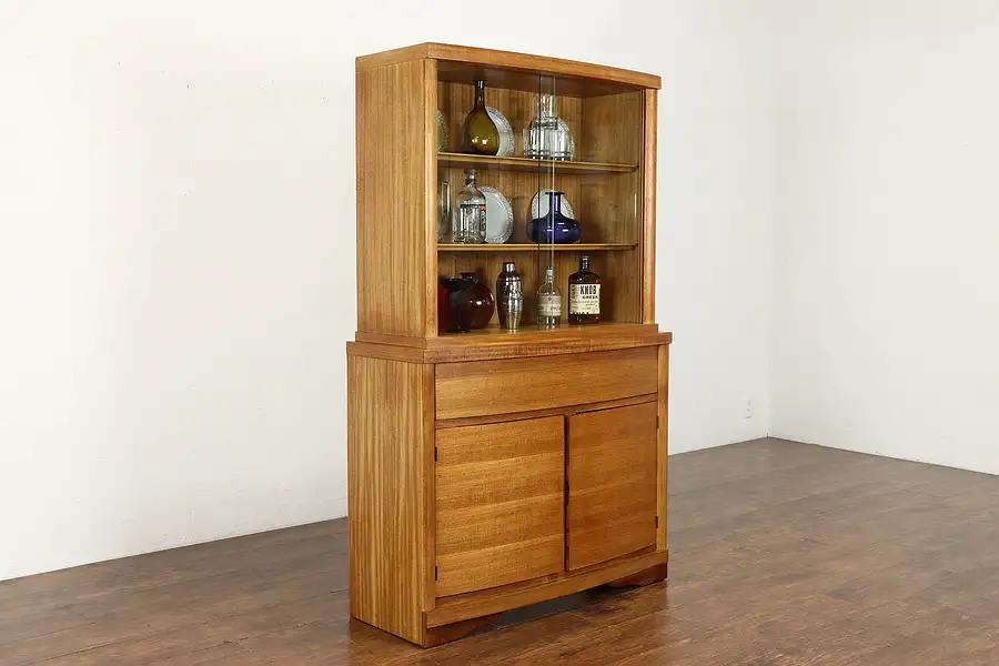 Main image of Midcentury Modern Vintage Mahogany China or Display Cabinet, Glass Doors