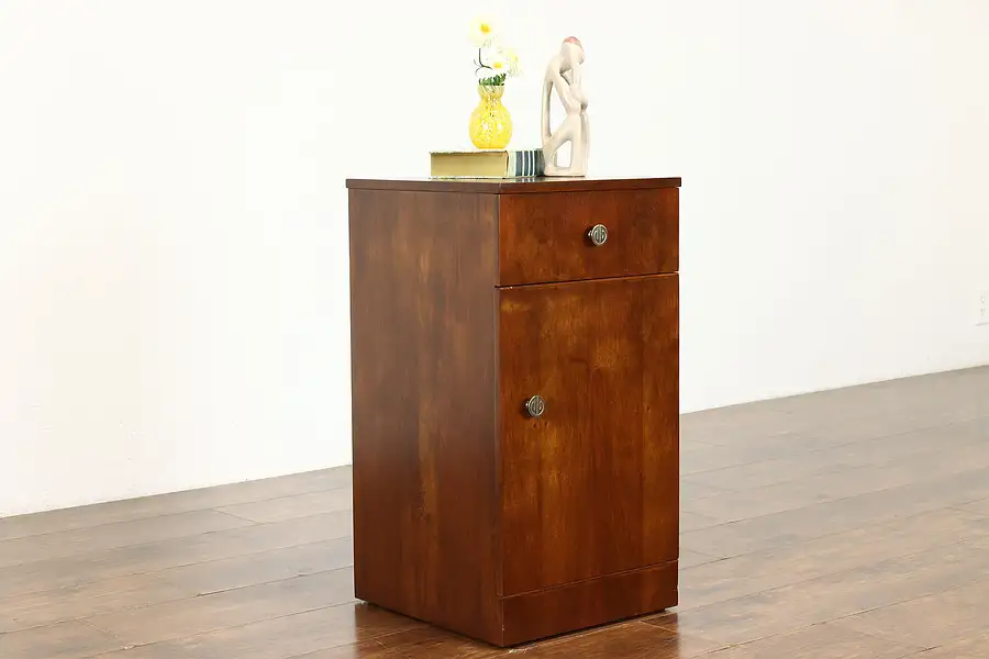 Main image of Midcentury Modern Vintage European Walnut Nightstand, End or Lamp Table