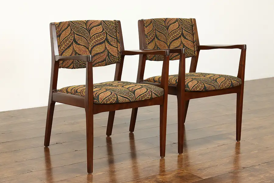 Main image of Pair of Midcentury Modern Walnut Dining, Office or Library Chairs