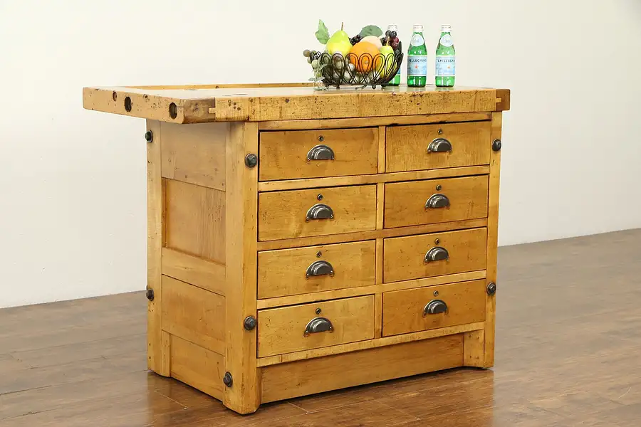 Main image of Carpenter Maple Workbench, Wine & Cheese Table or Kitchen Island Counter