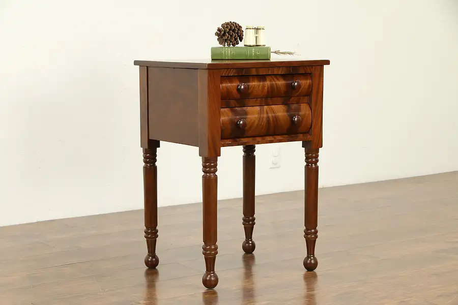 Main image of Empire Cherry & Mahogany Antique Nightstand or End Table