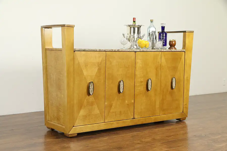 Main image of Midcentury Modern 1960's Vintage Bar Cabinet, Server, Granite, Henredon