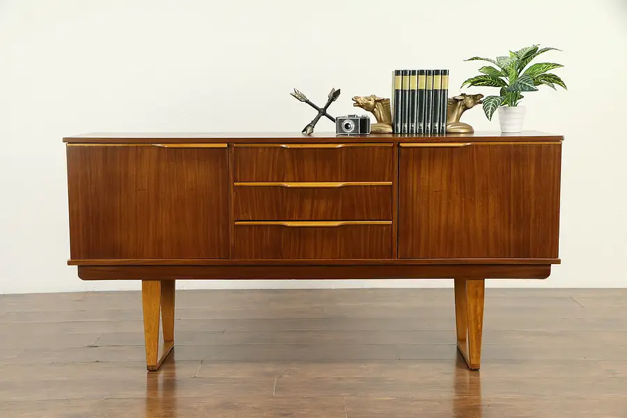 Main image of Midcentury Modern Scandinavian Vintage Teak Credenza or Sideboard