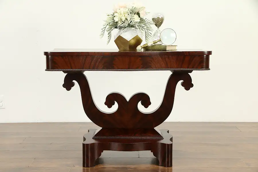 Main image of Empire Antique Flame Mahogany Hall Console or Sofa Table