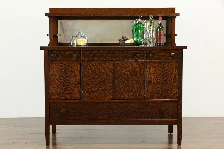 Main image of Arts & Crafts Mission Oak Antique Craftsman Sideboard