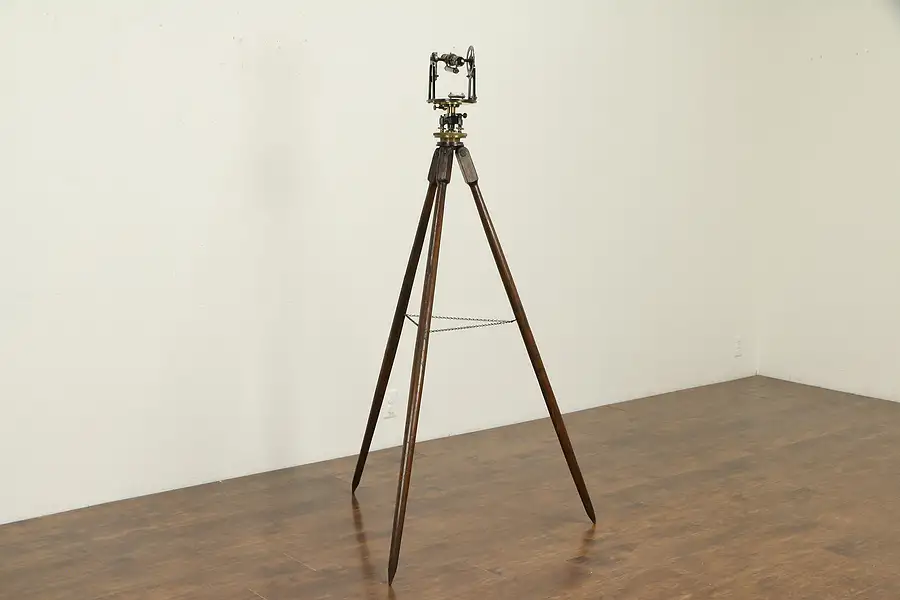 Main image of Surveyor Antique Transit, Level or Theodolite, Tripod, Case, Queen Phil.