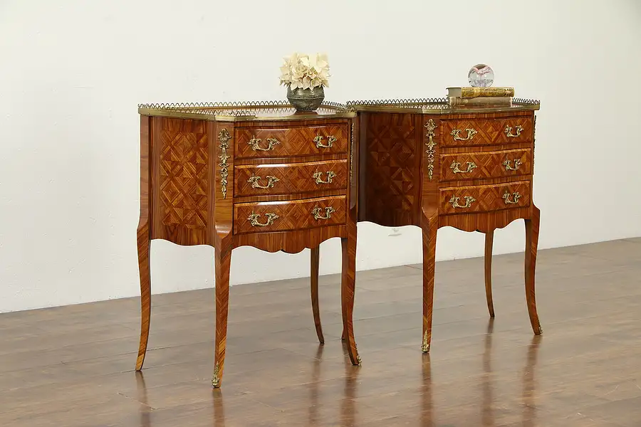 Main image of Pair of Tulipwood & Rosewood Italian Chests, End Tables, or Nightstands