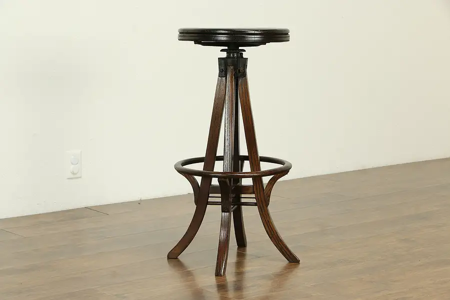 Main image of Architect, Drafting, Artist Swivel Adjustable Antique Oak Stool