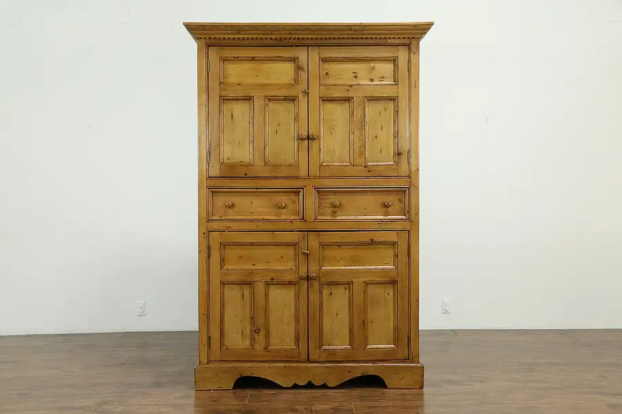 Main image of Country Pine Antique Irish Pantry Cupboard, Linen Press or Wardrobe