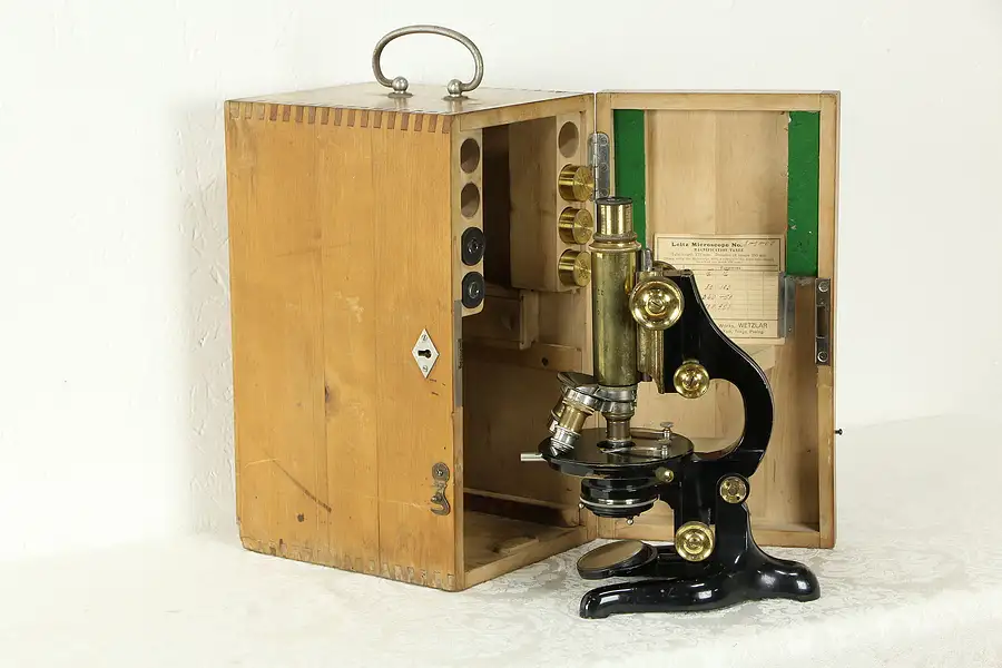 Main image of Leitz Wetzlar Antique Scientific Microscope & Case